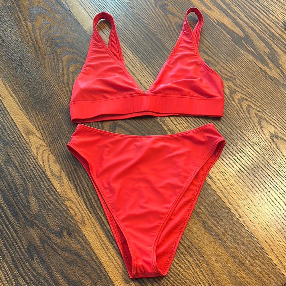 PrettyLittleThing Red Triangle Bikini Set
